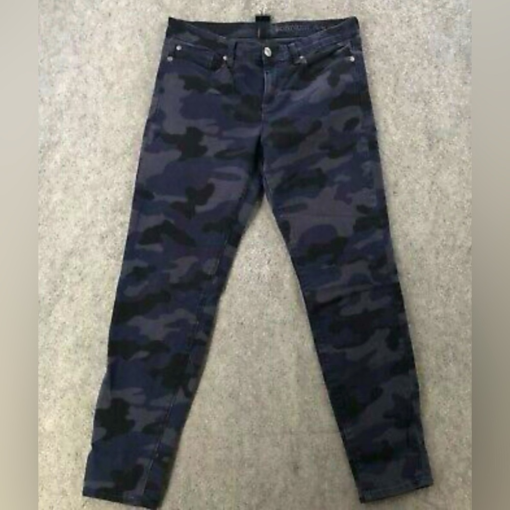 Gap Jeans Womens Camo Blue Denim Premium Modern Super Skinny Mid Rise Sz: 0/25R
